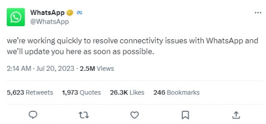 Whatsapp server down Again