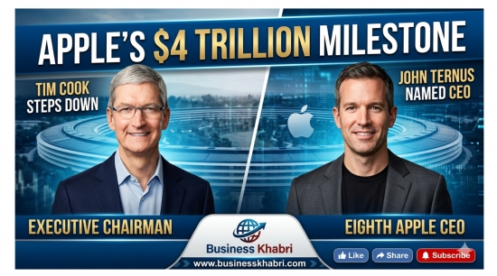 Apples $4 Trillion Milestone: Tim Cook Transitions to Executive Chairman, John Ternus to Lead as Eighth CEO